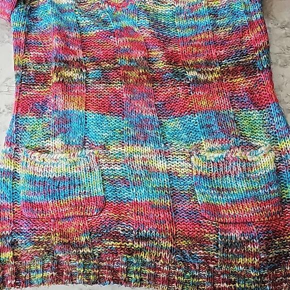 Bobbie Brooks Womens Sz L Colorful V-Neck Pockets Lagenlook Y2K Artsy Sweater - Picture 5 of 12